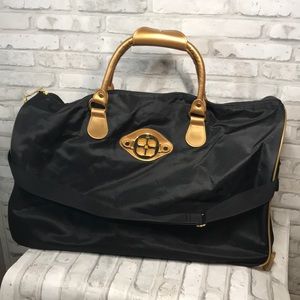 IMAN Rolling Black/Gold Travel Duffle Bag